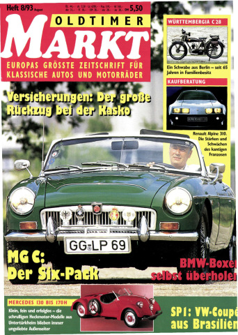 OLDTIMER MARKT 8/1993 – gedruckte Ausgabe