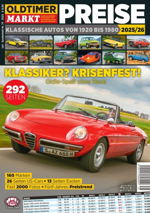Sonderheft Nr. 75: Oldtimer Preiseheft 2025 gedruckte Ausgabe