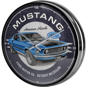 Wanduhr Ford Mustang - 1969 Mach 1 Blue